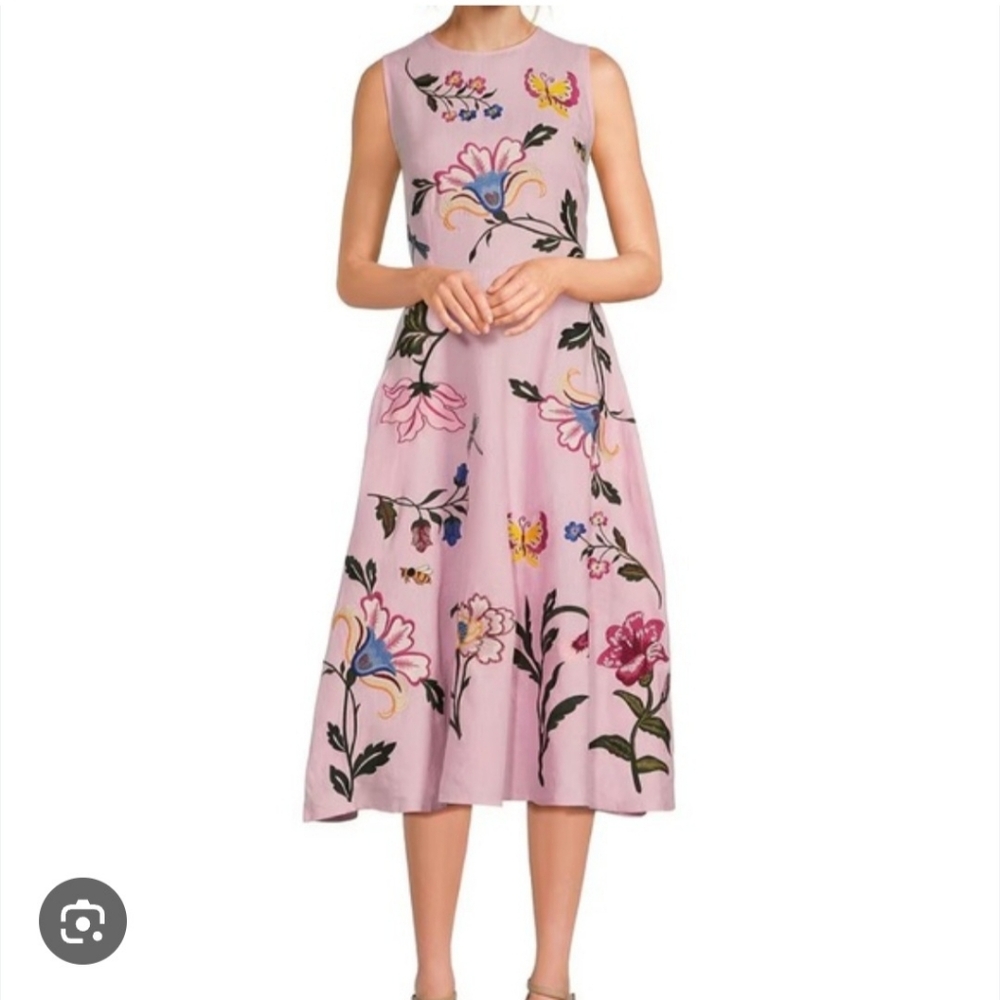 Fanm Mon Gloriosa Pink Midi Dress